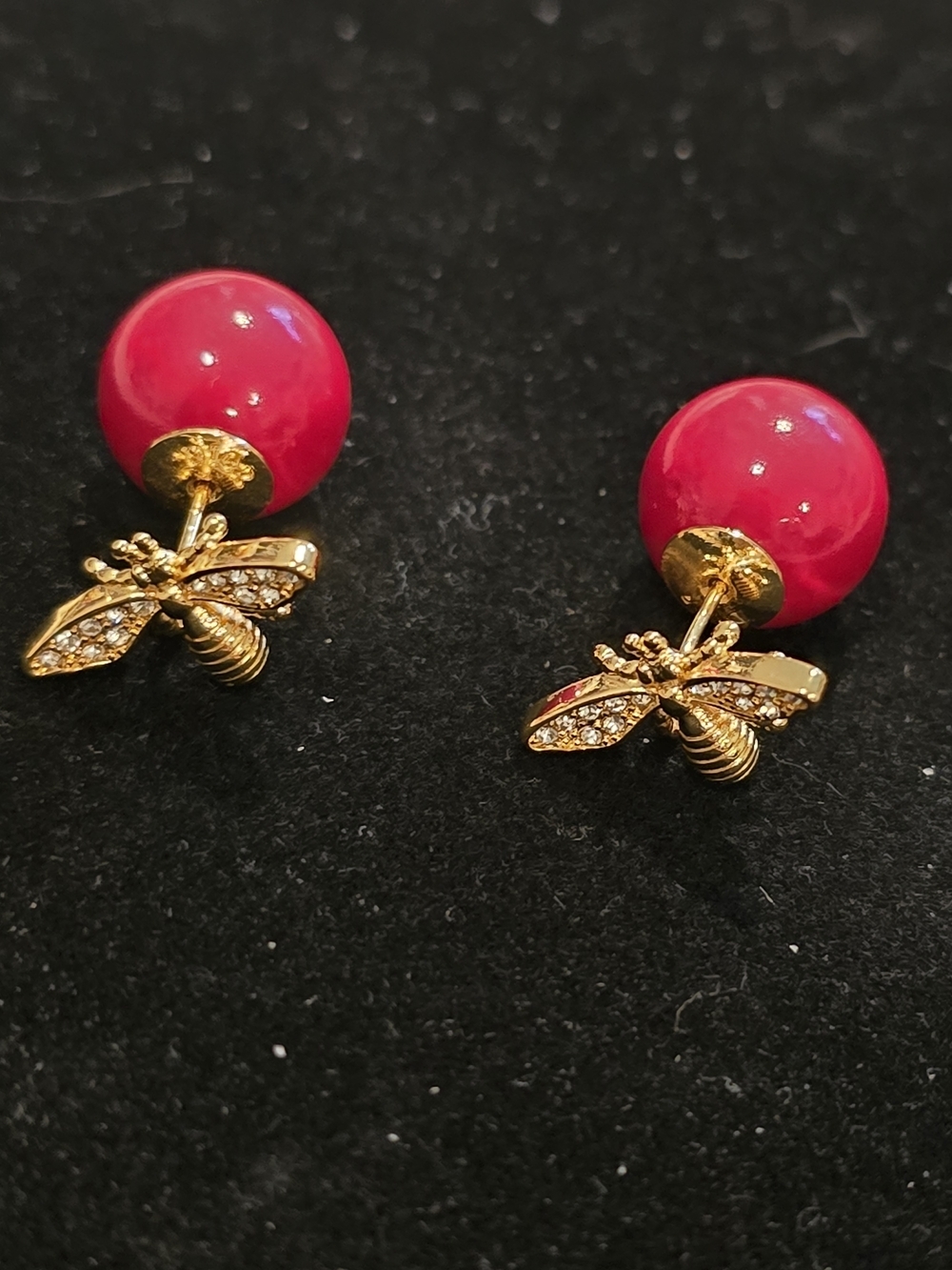 Dior 18kgp Gold Bee Drop Earrings